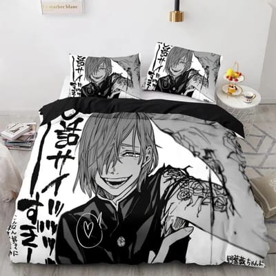 Jujutsu Kaisen Beddengoed Set Eenpersoons Twin Vol Queen King Size Anime Bed Set Volwassene Kawaii Kinderslaapkamer Dekbedovertrek Sets 3D Print 044 EU Double 200x200cm