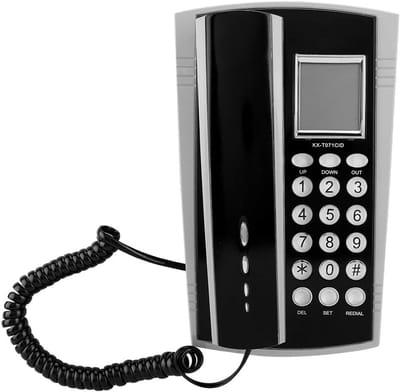 Vaste Telefoon - Draadtelefoon Kantoor - Thuisgebruik - Geen Batterijen Nodig - 20.8 x 12.6 cm - Zwart
