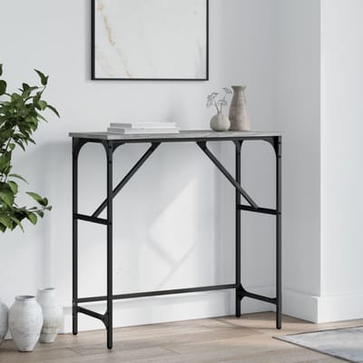 vidaXL - Wandtafel - 75x32x75 - cm - bewerkt - hout - grijs - sonoma - eikenkleurig