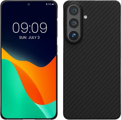 kalibri hoesje geschikt voor Samsung Galaxy S26 Plus - aramidehoes voor smartphone - mat zwart