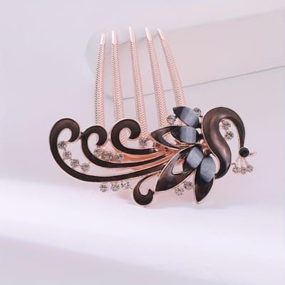 Peigne à Cheveux en Métal et Épingle à Cheveux pour Fixer les Coiffures, Un Accessoire d'Inspiration Vintage pour Chignons et Coiffures Relevées gris