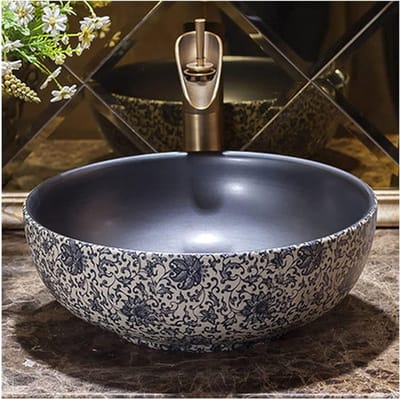 Keramische Waskom - Aanrecht Bassin - Handen Wassen - Artistiek Design - 410 x 150 mm - Wit