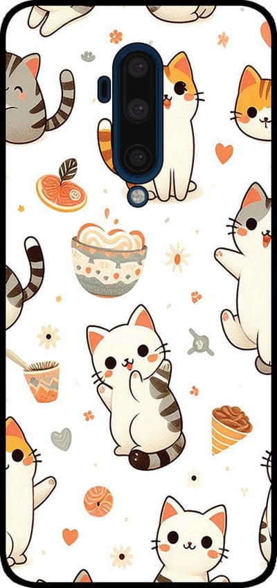 Smartphonica Telefoonhoesje Geschikt voor OnePlus 7T Pro met katten opdruk - TPU backcover case cat design geschikt voor OnePlus 7T Pro