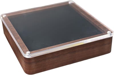 Houten Badge Opbergdoos - Souvenir Organisator - Verzamelingen Tonen - Transparante Hoes - 15 Breedte Cm - Houtkleur