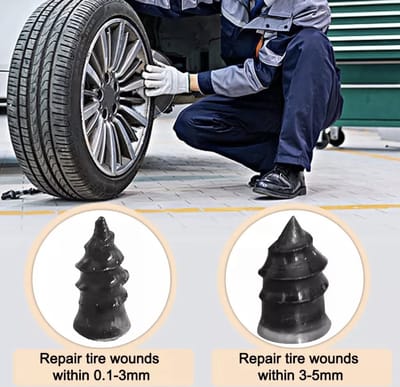 Repus - Nood Tijdelijk Banden Reparatie Set - Rubberen Schroeven - Autobanden - Motorbanden - DIY - Zelf tijdelijk repareren - 5 grote en 5 kleine Schroeven