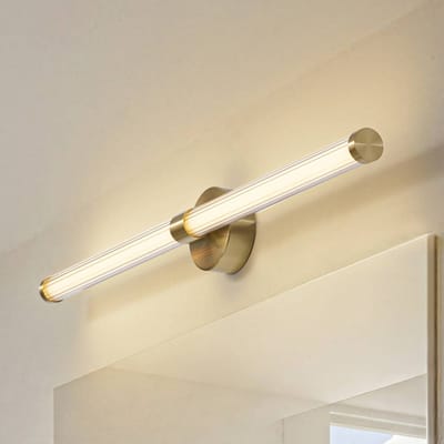Lucande - Wandlamp - CCT - 1licht - Metaal, glas - H: 9.4 cm - goud, wit - Inclusief lichtbron