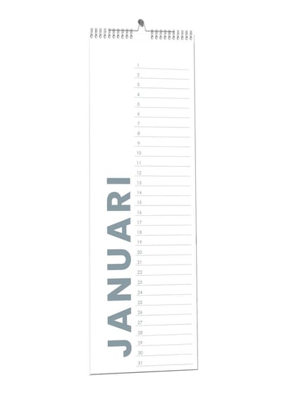 Verjaardagskalender - 31x10,5cm - 300gms ecopapier - Spiraalbinding met ophanghaakje