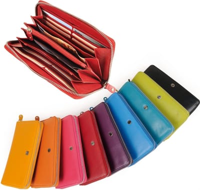 Greenburry Sponsachtige portefeuille leer 19 cm - Dames - Horizontaal - schwarz