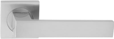 Domino® Deurklink QUBIK-QR M6 - Chroom gespoten - Deurkruk, Deurbeslag, Deurklinken voor Binnen - Deurbeslag van aluminium - Deurklink voor kamerdeur, kantoordeur, kelderdeur en binnendeur