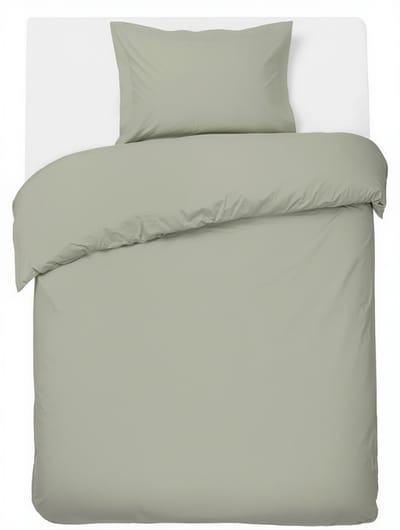 HUSH Living - Dekbedovertrek percale 100% katoen - 200TC - extra fris en koel - sterk en slijtvast - 140x220+20cm - 60x70cm kussensloop - met bevestigingslusjes - lichtgroen