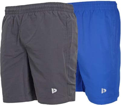 2-Pack Donnay - Micro Fibre Short (Ian) - Sportbroek - Heren - Charcoal/Active-blue (400) - maat S