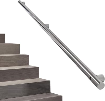 Roestvrijstalen trapleuning - Ronde buis - Veilig traplopen - Glad en roestbestendig - 240 cm - Zilver