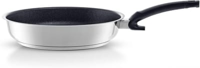 Koekenpan - Koopgerei steelpan - Dagelijks koken - Krasbestendige coating - 26 cm - Zwart