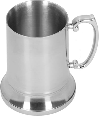 Dubbelwandige Roestvrij Staal Bierpul Metalen Bierpul Dubbellaags Ontwerp Goede Thermische Isolatie Prachtige Koffiemok Voor Restaurant, Bars, Hotels
