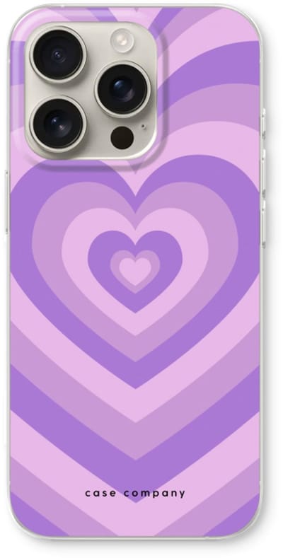 Case Company® - Hoesje geschikt voor iPhone 16 Pro hoesje - Hart Paars - Soft Cover Telefoonhoesje - Bescherming aan alle Kanten en Schermrand
