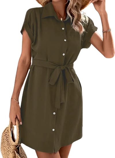 Livano Zomerjurk Dames - Zomerjurken - Volwassen - Jurk - Ibiza Stijl - Sundress - Donkergroen - Maat XXL
