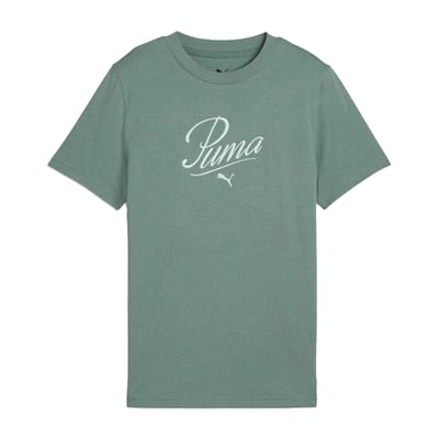 Puma Kinderen/Kinderen Script T-Shirt (Groen)