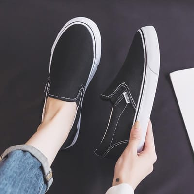 Lente Studenten Canvas Schoenen Sport Schoenen met één pedaal Fubu Damesschoenen Schakbord Schoenen Platte Schoenen Casual Schoenen 39
