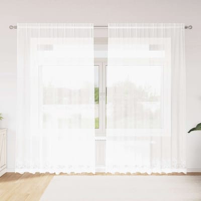 vidaXL Kantgordijn Wit 245 x 200 cm Polyester