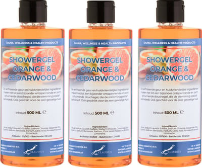Douchegel Sweet Orange & Cedarwood 500 ml - met klepdop - set van 3 stuks - Showergel