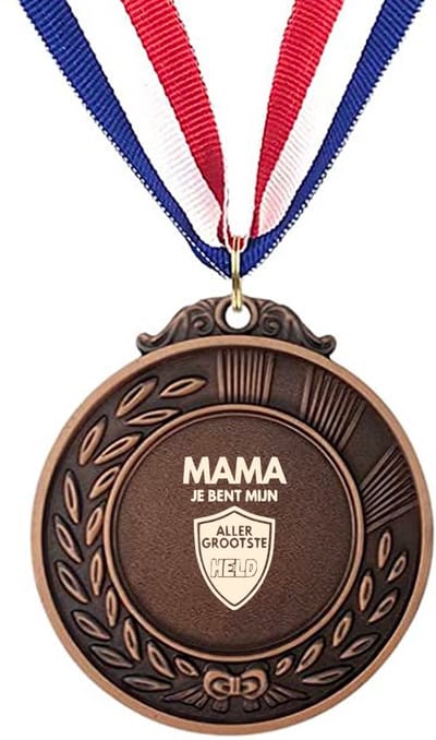 Akyol - mama je bent mijn aller grootste held medaille bronskleuring - Mama - familie - cadeau