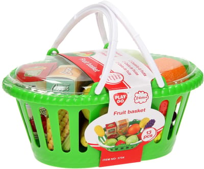 Play speelgoed fruitmand - mandje met fruit 13-delig kunststof.