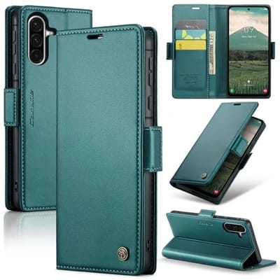 CaseMe Wallet Case met RFID Bescherming en Magneetsluiting voor Galaxy A36 5G _ Groen