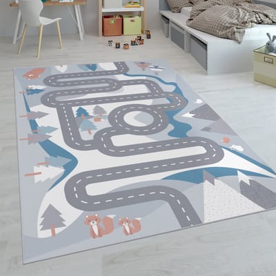Flycarpets Kindervloerkleed - Binola - Wegen - Creme / Multi