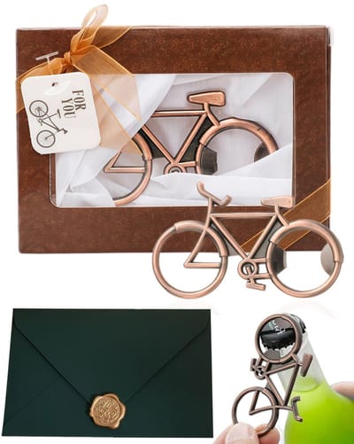 Dailygoods- Flesopener Hoogwaardig Roestvrij Staal - Fietsdesign - Kurkentrekker - Bieropener - Cadeau voor Vaders - Compact en Duurzaam - Bottle Opener