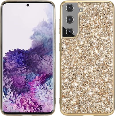 Coverup Hoesje - Geschikt voor Samsung Galaxy S23 Hoesje - Coverup Glitter Back Cover - Goud