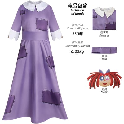 Pomni Cosplay Cartoon Kostuum Geweldig Digitaal Circus Cosplay Ragatha Jax Caine Gangle Zooble Kinger Cosplay Kostuum Kindercadeau Kids 130&Amazing Digital gray