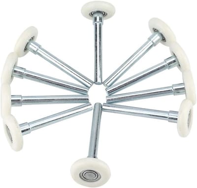 Nylon Garage Deurrol 1.8cm - 10 Stuks Vervangingswielen voor Garagedeuren met 5cm Schacht, Duurzaam en Geluidsarm