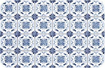 WC mat 60x40 cm - Antislip - Patroon - Tegel - Blauw - Toiletmat - Vloermat - Douchemat - Toilet tapijt - Toiletmatten
