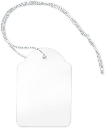 Prijsetiketten met draad - Hanglabels cadeaulabels - Artikelen prijzen - Voorgenoopte katoendraad - 36 x 53 mm - Wit