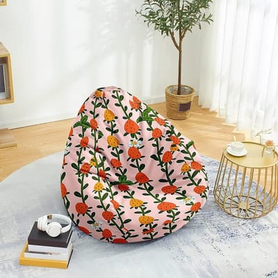 Zitzak Stoelhoes - Zitzakhoes Opbergtas - Ontspannen Zitten - Zonder Vulling - 80x90 cm - Geel