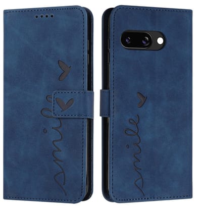 Coverup Hoesje - Geschikt voor Google Pixel 9a Hoesje - Coverup Smile Book Case - Blauw