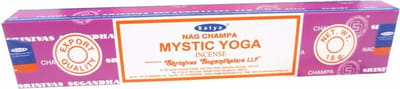 Satya Nag Champa wierook stokjes - Mystic Yoga - 1x pakje van 12 stuks - 15 gram