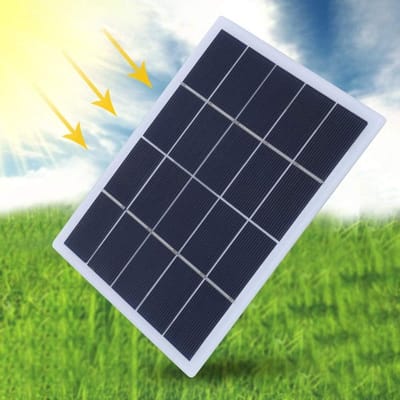Zonnepaneel - Draagbaar Paneel - Energie Opwekken - Efficiënt Polysilicium - 3W 5V - Zwart