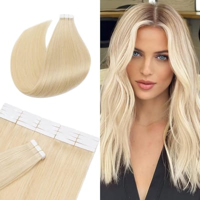12 inch tape in human hair extensions, 20 stukken Remy naadloze rechte extensions, natuurlijk en onzichtbaar, perfect voor volume en lengte (40 g.)