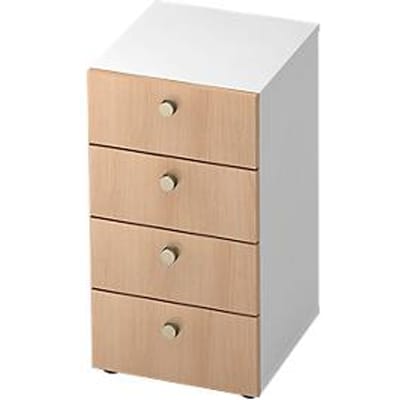 TOPAS LINE ladekast, 2 OH, B 400 mm, decor wit/eiken