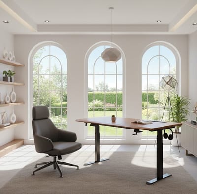 Smart Electric Verselbaar Bureau – Home Office & Study Bureau – Hoogte Instelbaar – XXL Desktop met Kabelbeheer, Koptelefoonhaak en Bekerhouder – Donkerbruin – Slim Meubel voor Thuiswerken Casa Ser...