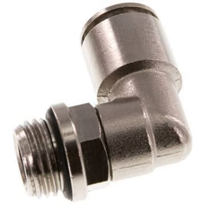 8mm x G1/4'' 90 graden L-verbinding Messing Insteekfitting Buitendraad Draaibaar NBR [2 Stuks]