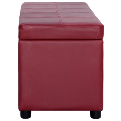 vidaXL - Bankje - met - opbergvak - 116 - cm - kunstleer - wijnrood