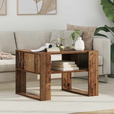vidaXL - Salontafel - Oudhout - 66 - x - 53 - x - 45 - cm - Bewerkt - hout