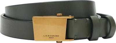 LIEBESKIND BERLIN Leren Riem Chudy Sheep Natural Belt 2.5 CM W105 Cypress Green Donkergroen