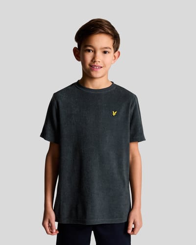 Lyle & Scott Towelling T-shirt Polo's & T-shirts Jongens - Polo shirt - Donkerblauw - Maat 128/134