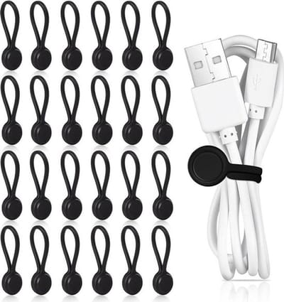 Magnetische kabelbinders (24 stuks), herbruikbaar en veelzijdig – Geschikt voor koptelefoons, USB- en andere kabels, pennen, enz.