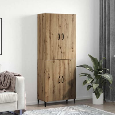 vidaXL - Highboard - 2 - st - Artisan - Eiken - 69,5 - x - 34 - x - 180 - cm - Bewerkt - hout