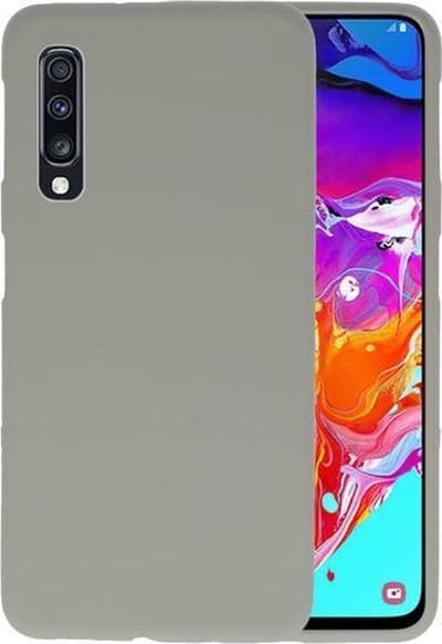 Bestcases Color Telefoonhoesje - Backcover Hoesje - Siliconen Case Back Cover voor Samsung Galaxy A70 - Grijs
