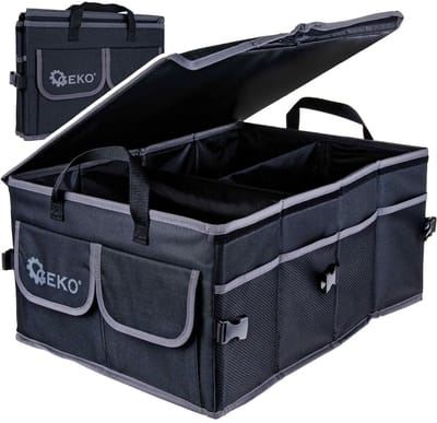 GEKO Verstevigde autokofferbak organizer - Opvouwbaar - Zwart - 55x40x26 cm